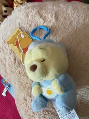Disney Baby Blue & Pale Yellow Winnie the Pooh Clip-On Plush